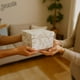 thumbnail image 5 of Set de cajas de regalo Sorarto de 4 piezas con forma de nido floral en oro blanco, 5 of 8