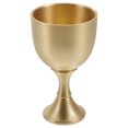 thumbnail image 1 of 1Pack Beverage Chalice Golden Tall Stemmed Brass Versatile Use For Religious Ceremonies, 1 of 7
