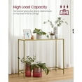 thumbnail image 2 of VASAGLE 39.4 Inches Console Table, Tempered Glass Sofa Table, Modern Entryway Table, Metal Frame, Easy to Assemble, Adjustable Feet, for Living Room, Hallway, Gold Color, 2 of 5