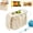 White, variant on Rlwdqumrt Canvas Yarn Storage Organizer, Large Knitting Organizer with Multiple Pockets and Yarn Holes, Crochet Tote for Crafters and Travel