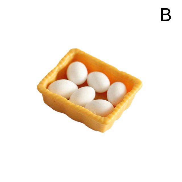 Egg with Tray Miniature 1:12 Kitchen Food Ingredients Accessories- A6E6