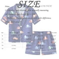 thumbnail image 2 of Fshinging Pajamas For Girls Cute Cartoon Car Animal Print Short Sleeve Lapel Button Shirts Tops And Shorts Outfits, 2 of 2