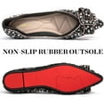 thumbnail image 5 of Women's Flats Shoes Rhinestone Pointed Toe Flats Comfort Low Wedge Dressy Flats Silver Bowknot Flats Light Weight Casual Ballet Shoes, 5 of 14