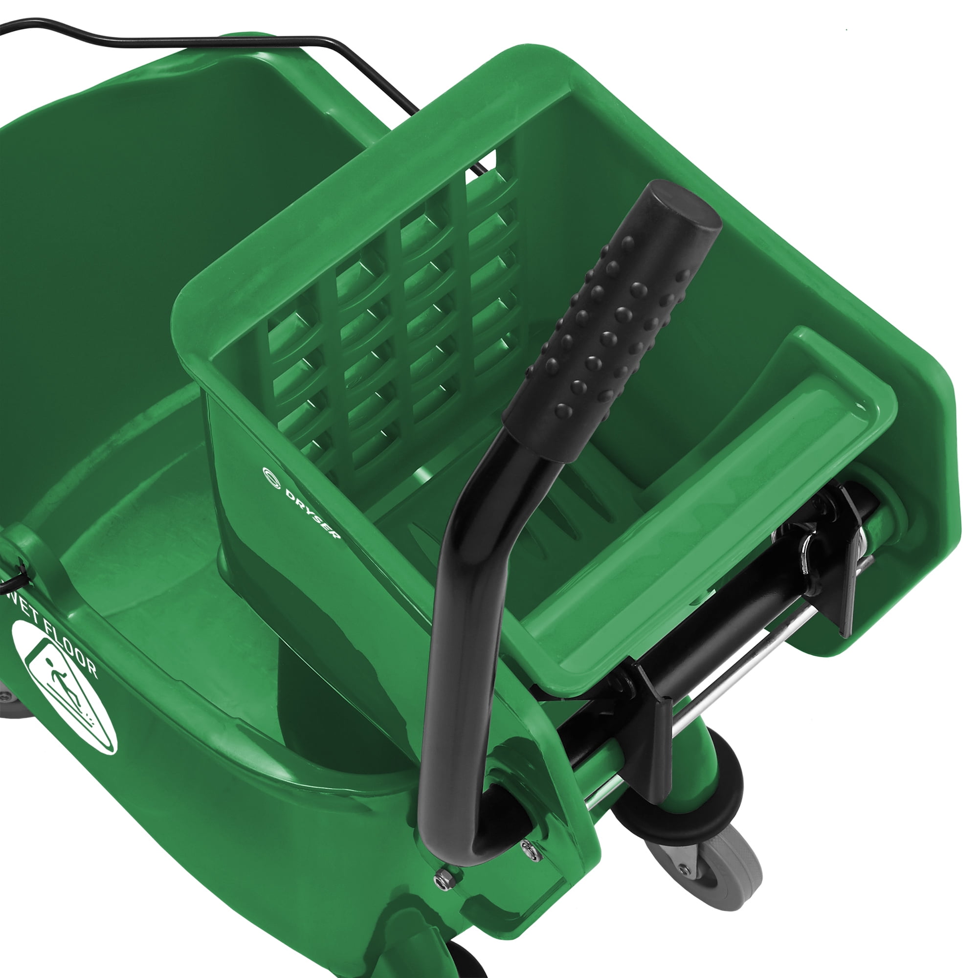 Dryser Commercial Mop Bucket with Side Press Wringer, 26 Quart, Green