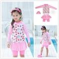 thumbnail image 1 of Traje de baño infantil con protección solar, bonito traje de surf de aguas termales de tres piezas para bebés y estudiantes, de manga larga, dividido, para niños pequeños, medianos y grandes, 1 of 6