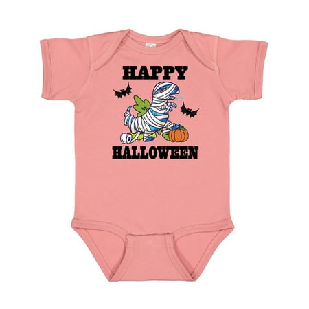 

Inktastic Happy Halloween Mummy Dinosaur Gift Baby Boy or Baby Girl Bodysuit