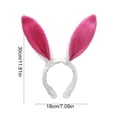 thumbnail image 3 of Ovzne Easter Bunny Ears Headband – Blue Fleece Hair Hoop with Spring Flowers for Holiday Parties, 3 of 6