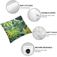 thumbnail image 4 of Nawypu  Set of 2 Throw Pillow Covers Tropical Watercolor Artistic Modern Green Palm Leaf Decorative Pillow Cases Home Decor Standard Square 2pcs Summer White Pillowcases, 4 of 6