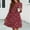 A0431-Wine, variant on CALAFEBILA Womens Summer Dress Long Sleeve Floral Mini Sun Dress Easter Short Dresses for Junior