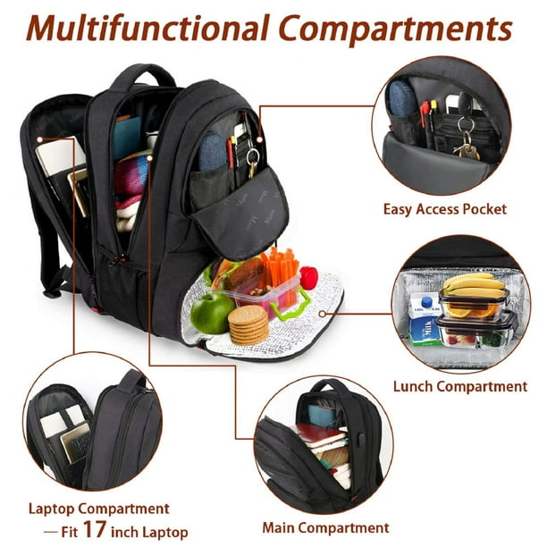 Sac à Dos Lunch Femme, Sac à Dos pour Ordinateur Portable 15,6 Pouces  avec