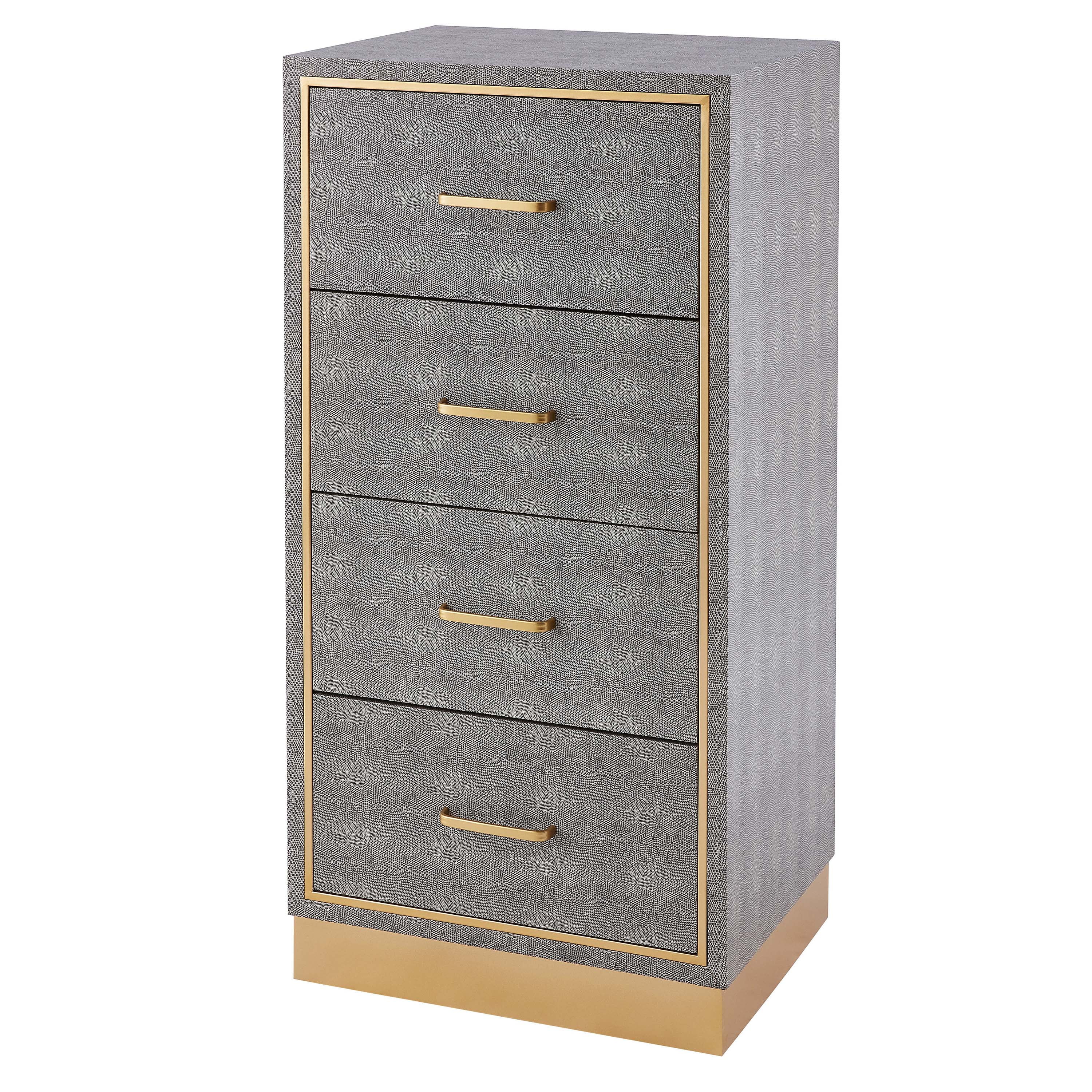 Edinburgh Faux Shagreen 4 Drawers