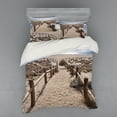 thumbnail image 2 of Ambesonne Beach Bedding Set 3 Pcs, Coastal Holiday Ocean, Twin, Beige and Blue, 2 of 3