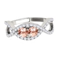 thumbnail image 7 of Mauli Jewels Engagement Rings for Women 1.15 Carat Two Stone Morganite and Diamond Engagement Ring 4 Prong14K White Gold, 7 of 7