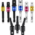 thumbnail image 1 of Yeacher 9 Pieces Drill Bit Sockets Adapter Extension Set Including 6 Pieces Hex Shank Socket Adapter Set 3 Pieces 360 Degree Rotatable Hex Shank Drill Adapters for Household Workplace, 1 of 7