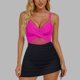 thumbnail image 5 of Conjunto de Bikini de Cintura Alta para Mujeres Traje de Baño de Color Sólido de Malla de Correa sin Espalda de Corte Alto Dos Piezas, 5 of 8