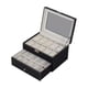 thumbnail image 5 of Caja de reloj con cajón portátil para hombre y mujer, organizador de joyas de cuero PU, organizador de relojes para anillos, pendientes y pulseras, 5 of 9