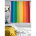 thumbnail image 3 of Rainbow Striped Sheer Curtains 63 Inch Length 2 Panels Set, Colorful Gradients Modern Abstract Art Voile Window Treatment Rod Pocket Curtains Sheers Drapes for Bedroom/Living Room/Kitchen 52x"63"x2, 3 of 7