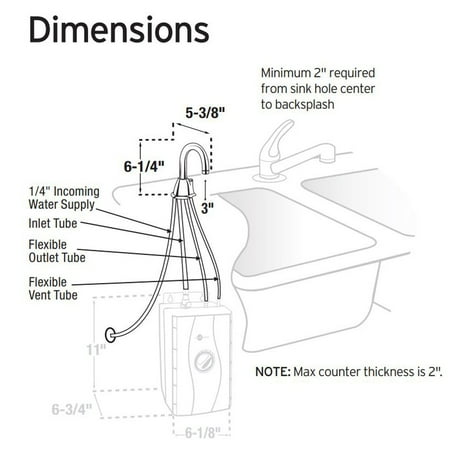 Insinkerator H-HOT100SN Instant Hot Water Dispenser, Satin Nickel ...