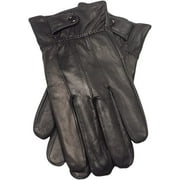 Genuine Leather Cold Weather Warm Lined Driving Gloves - Touchscreen Texting Compatible - Black Size Large