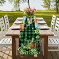thumbnail image 4 of Table Runners 70 Inches Long Dress Scarves, St. Patrick's Day Farmhouse Coffee/Dining/Kitchen Table Decor, Holiday Table Runner, Shamrocks Green Boots Bools Farm Plaid 13x70 Inch, 4 of 9