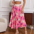 thumbnail image 5 of VBVC Women's Plus Floral Pleated Midi Skirt,Ladies High Waist Boho A-Line Skirt,Summer Boho Beach Vacation Skirt For Women,Multicolor,XL-5XL, 5 of 8