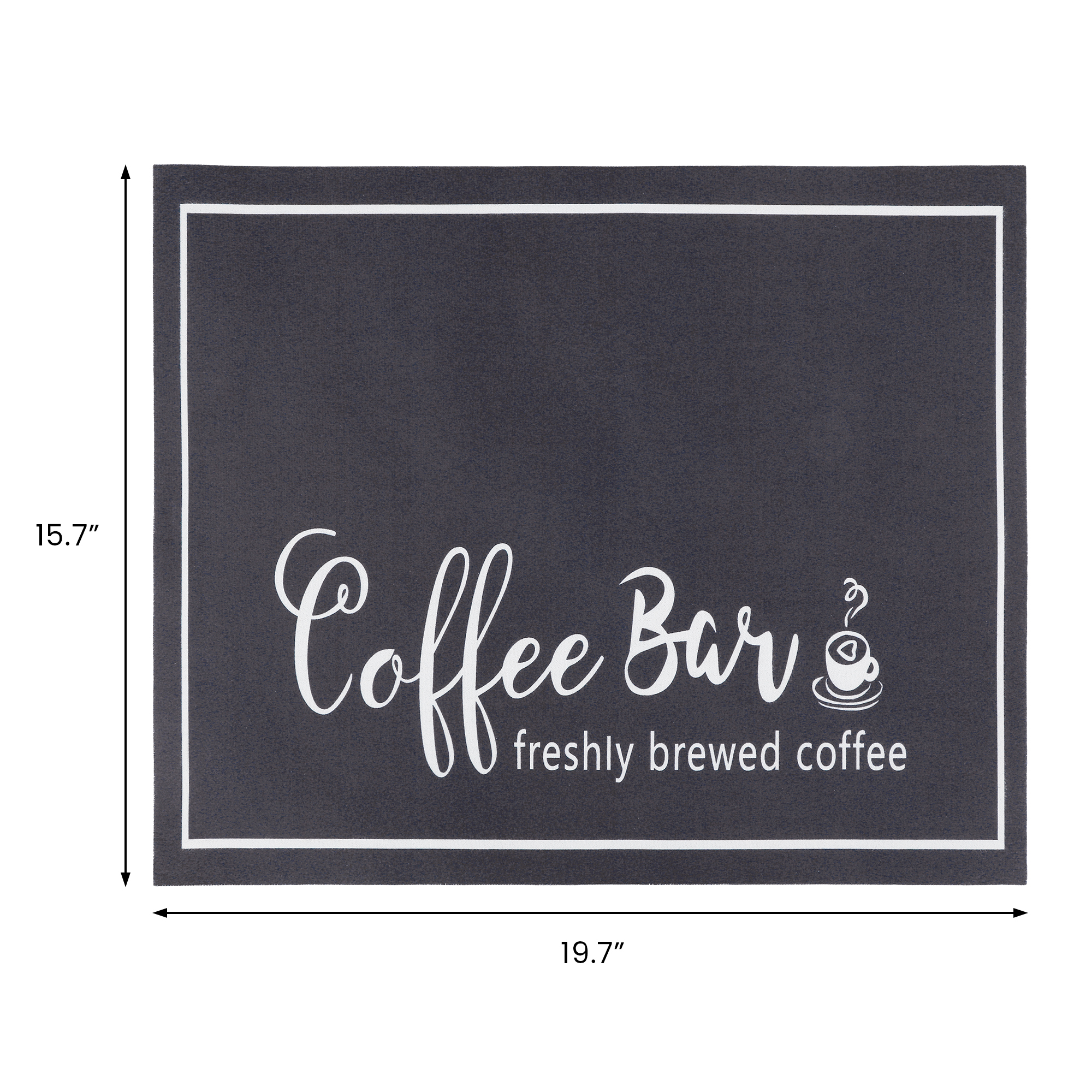 Unique Bargains Diatomaceous Quick Dry Coffee Mat for Kitchen Dark Gray 19.7*15.7 inch