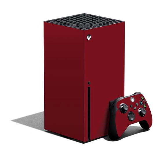 Skin Decal Wrap Compatible With XBOX Series X Bundle Sticker Design Solid Burgundy