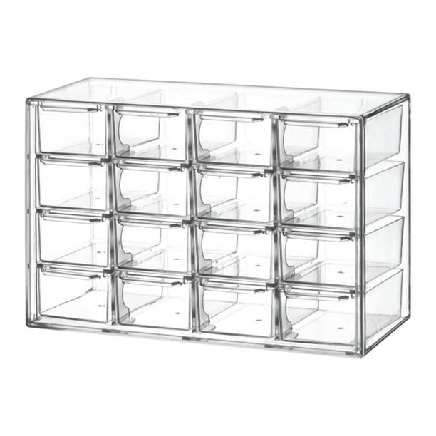 Mini organizador de cuentas hecho de material transparente, para organizar cajas de almacenamiento de escritorio, cajas clasificadoras de joyas para