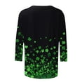 thumbnail image 5 of Odbmxy 3/4 Sleeve Womens Plus Size T Shirts Shamrock St. Paddy's Day Women's Tops Tunic Festivals Leisure Green Loose Shirts, 5 of 5