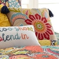 thumbnail image 3 of Levtex Home - Jules - Decorative Pillow (18x18 in.) - Crewel Flower - Orange, Yellow, Blue, Red, Teal, 3 of 4