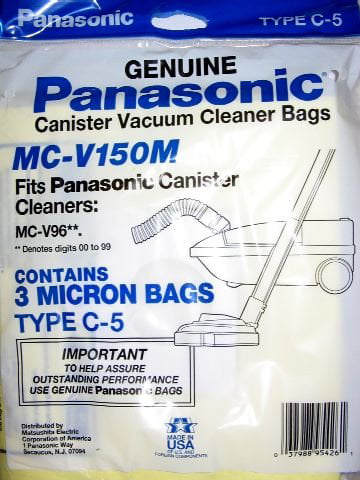 Micron HEPA Cloth MC-V96 6 Type C-5 Bags for Panasonic Vacuum MC-V150M 