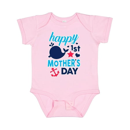 

Inktastic Nautical Themed Happy 1st Mother s Day Gift Baby Boy or Baby Girl Bodysuit