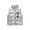 Silver, variant on lnmuld Kids Metallic Stand Collar Puffer Vest Full Zip Side Pockets Letter Print Warm Sleeveless Outerwear Silver,9-10 Years