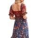 thumbnail image 4 of Txlixc Vestido bohemio de verano para mujer, falda de pastel de una pieza estilo bohemio con estampado floral en el pecho de manga corta Txlixc  Estilo de ocio, 4 of 5