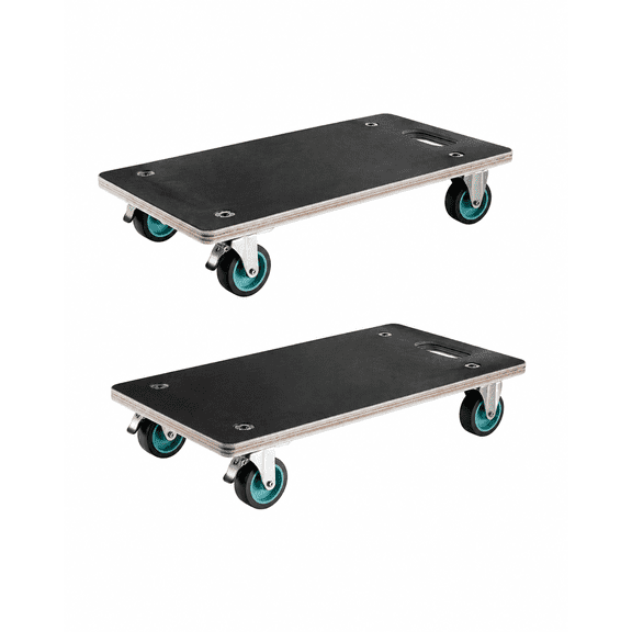 KFFKFF Furniture Mover, Supports up to 551 lbs, Equipped with 4 Quiet TPR Wheels, Rectangular Versatile Flat Transporter for Piano, Sofa, Washing Machine, Refrigerator, Pack of 2, Black