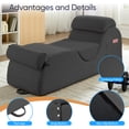 thumbnail image 5 of ijuicy Chaise Lounge Chair for Yoga, Chaise Lounge with Headrest, Oversized Yoga Chair Indoor - Light Gray, 5 of 9