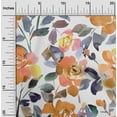 thumbnail image 1 of oneOone Rayon Off White Fabric Leaves & Rose Floral Sewing Material Print Fabric By The Yard 56 Inch Wide, 1 of 6
