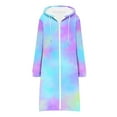 thumbnail image 4 of Fancifize Hoodies for Women Zip Up Fleece Long Jacket Tie-Dye Tunic Sweatshirts Fall Winter Fashion Clothes Outwear With Pocket, 4 of 5