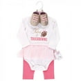 thumbnail image 2 of Little Treasure Baby Girl Cotton Bodysuit, Pant and Shoe 3pc Set, Tutus Touchdowns, 3-6 Months, 2 of 2
