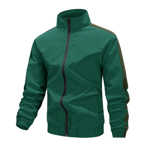 Mens Outdoor Jackets Lightweight Hiking Windproof Zip Up Tactical Jackets Casual Long Sleeve Workout Gym Cargo Coat