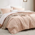 thumbnail image 6 of Queen Comforter Set - Dusty Rose Bed Set, 3 Pieces Cute Floral Bedding, 1 Soft Reversible Botanical Flowers Comforter and 2 Pillow Shams, 6 of 6
