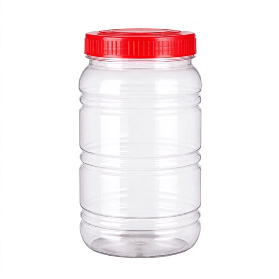 Clear Plastic Storage Jars with Top Screw Lids, Airtight Stackable Containers for Candy Crafts Pantry Organization, Reusable Refillable BPA Free Empty Jars for Freezer Food Storage