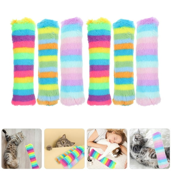 KONTONTY 6pcs Stuffed Catnip Pillow Cat Toy Interactive Catnip Cat Toy Bite Resistant Chew Toy