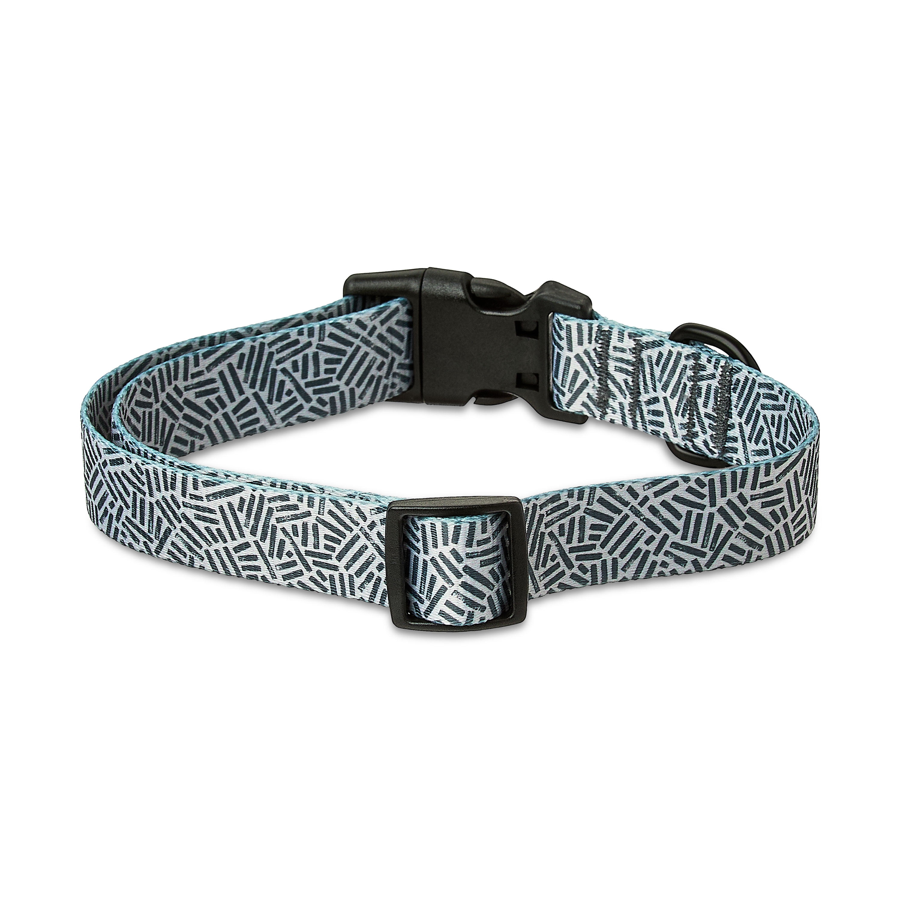Vibrant Life Dog Collar, Polyester Adjustable, Gray Print, L