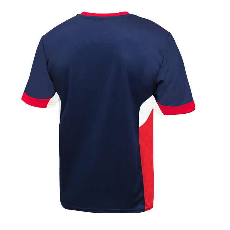 Red and blue soccer jersey hotsell