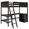 thumbnail image 6 of Harper & Bright Designs Twin Size Loft Bed with Desk and Shelves, Wooden Loft Bed with Storage for Adults, Espresso, 6 of 15