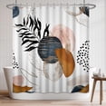 thumbnail image 4 of Abstract Shower Curtain, Boho Shower Curtain Mid Century Shower Curtain Set, Waterproof Waffle Fabric Neutral Shower Curtains for Bathroom Retro Neutral Shower Curtain Decor with 12 Hooks 72x72 Inches, 4 of 6