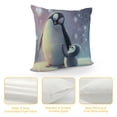 thumbnail image 4 of Orinice Penguin Baby Snow Graphic Decorative Cushion Cover for Home Couch Living Room Bed Sofa Short Plush Winter Square 1PC 20x20in, 4 of 5
