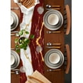 thumbnail image 5 of Red Marble Burlap Cotton Table Runner 13x90 Inches Long, Luxury Gold White Abstract Cracks Artwork Farmhouse Table Runners, Outdoor Dining Tablecloths Decor for Baby Shower/Party/Wedding, 5 of 6