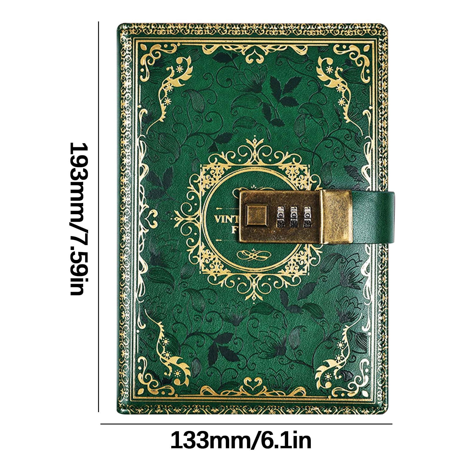 Nkmbld College Ruled Composition Book Vintage B6 Notebook Password-Protected Journal Lockable Diary Notebook for Work, Travel and Notes, Green